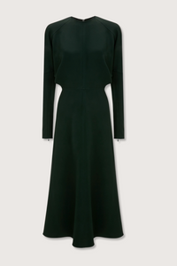 flat lay Long Sleeve Dolman Midi Dress dark pine