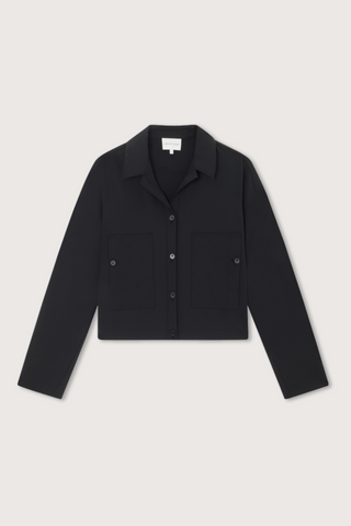 flat lay Lune Boxy Shirt Jacket with two front button pockets