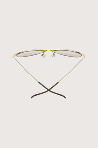 top profile Mabuhay Reading Glasses Charcoal +0.00 aviator style gold frame grey tint lens