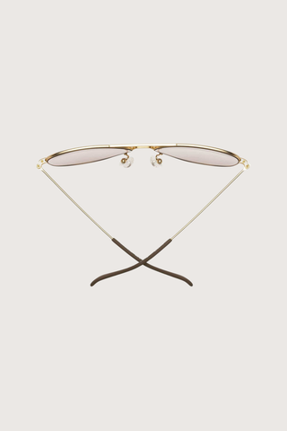 top profile Mabuhay Reading Glasses Charcoal +0.00 aviator style gold frame grey tint lens