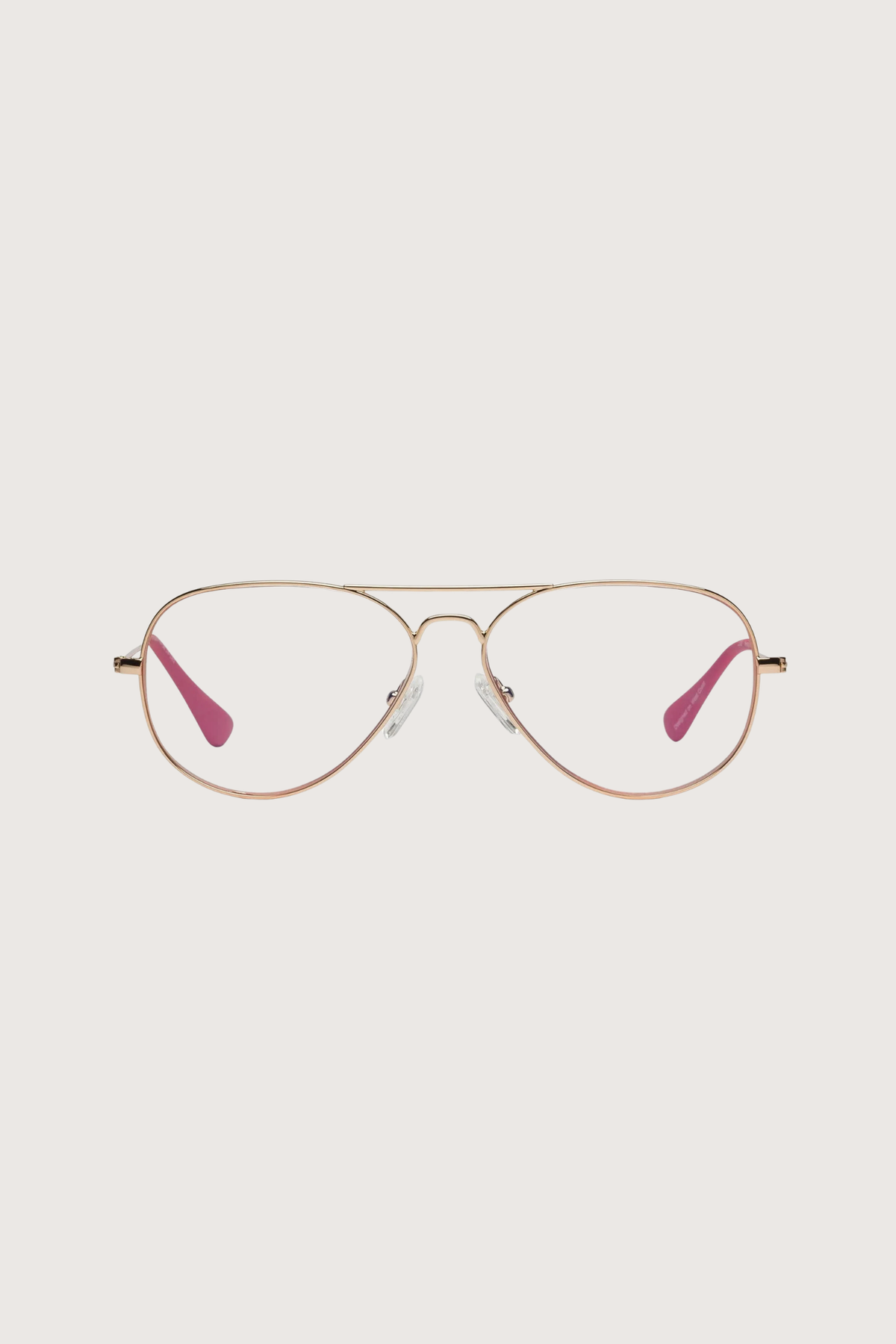 front profile Mabuhay Reading Glasses Classic +1.50 aviator style gold frame clear lens