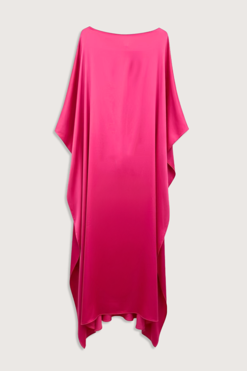 flat lay Marta Maxi Dress fuchsia Soft viscose fabric
Maxi length
Elegant drape