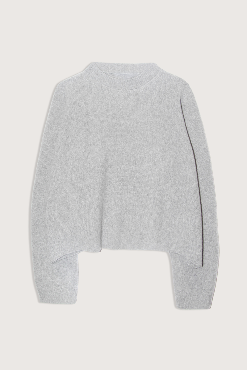 flat lay Maui Crew Superfine Wool Sweater mid grey Horizontally knit
Boxy fit
Crewneck
Long sleeve
100% Wool