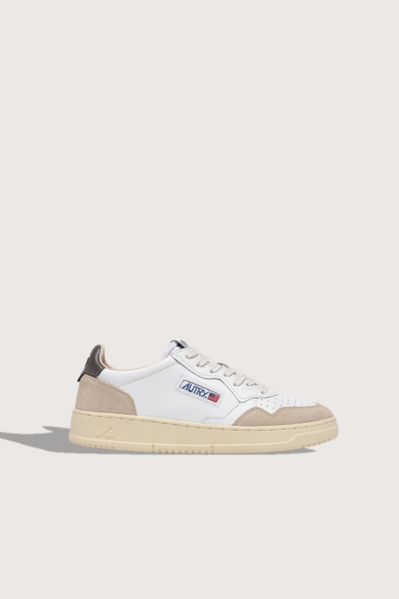 side profile Medalist Low Sneakers retro style suede leather combo