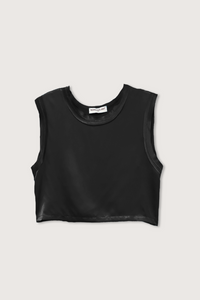 flat lay Mel Crop Black muscle tee style