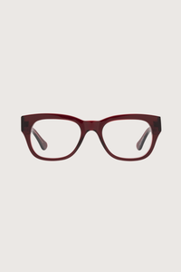 front profile Miklos Reading Glasses  Boxwine +0.00 burgundy frame clear lens