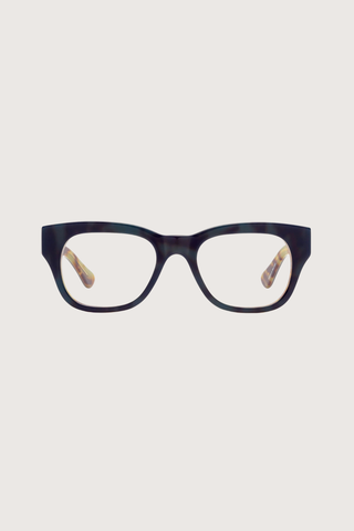 front profile Miklos Reading Glasses Contraband +1.50 tortoiseshell frame clear lens  