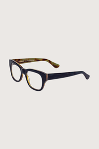 side profile Miklos Reading Glasses Contraband +1.50 tortoiseshell frame clear lens  