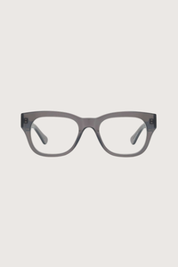 front profile Miklos Reading Glasses Donkey+1.50 grey frame clear lens