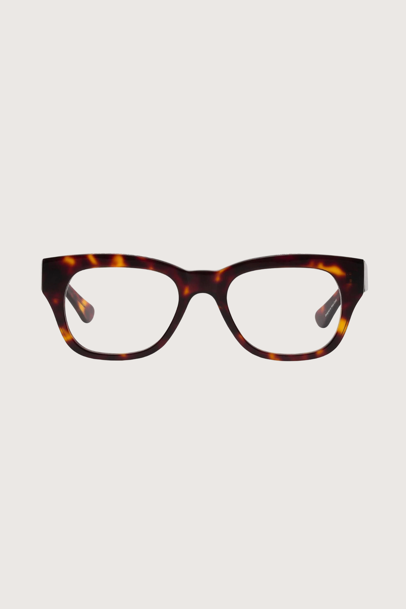 front profile Miklos Reading Glasses  Turtle +1.50 tortoiseshell frame clear lens