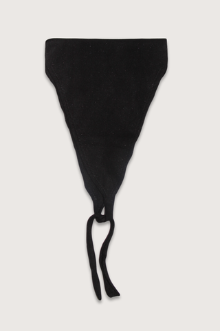 flat lay Mila Lux Triangle Scarf With Tie Caviar