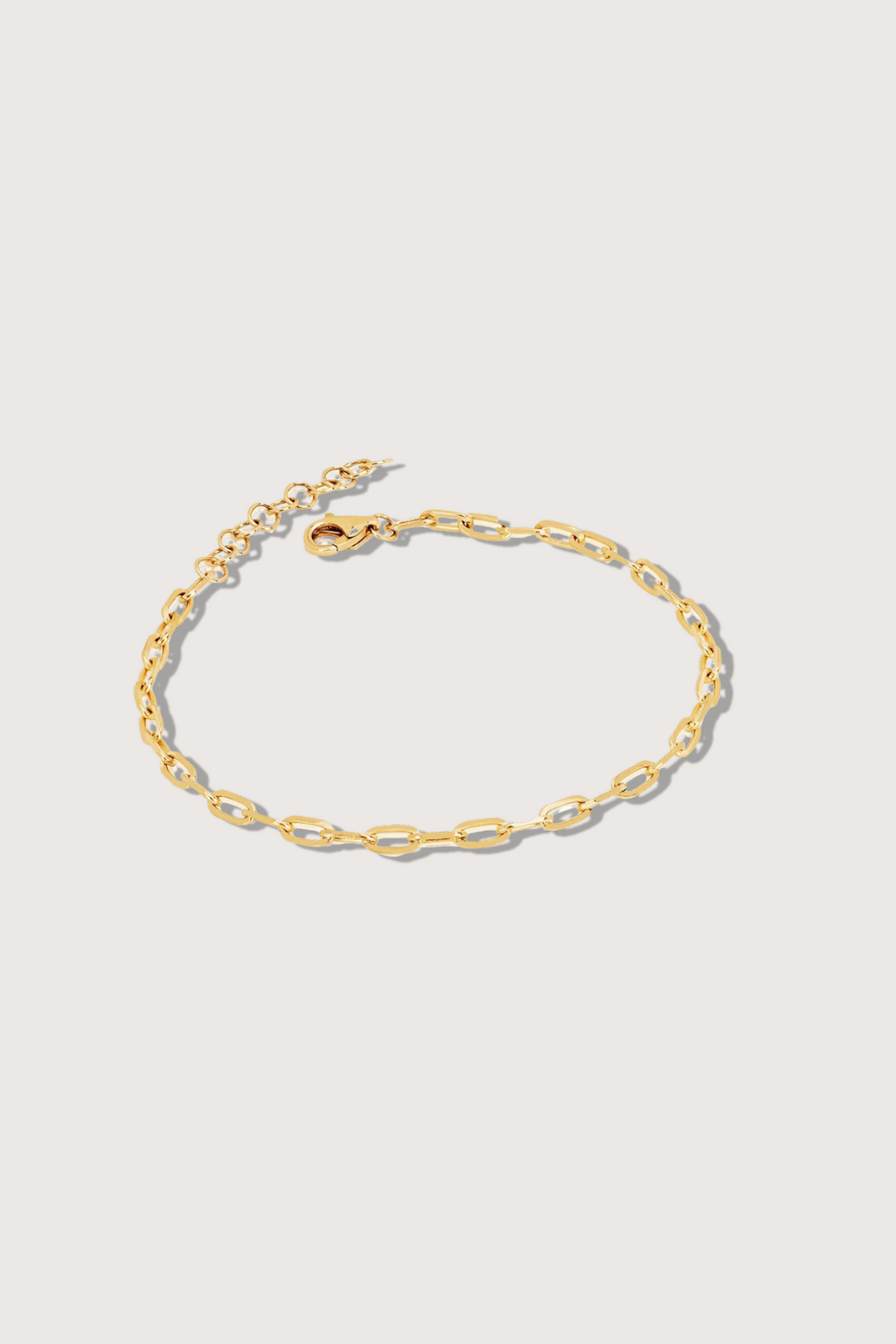 flat lay Mini Link Bracelet 14k Yellow Gold