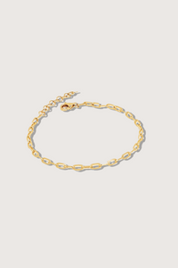 flat lay Mini Link Bracelet 14k Yellow Gold