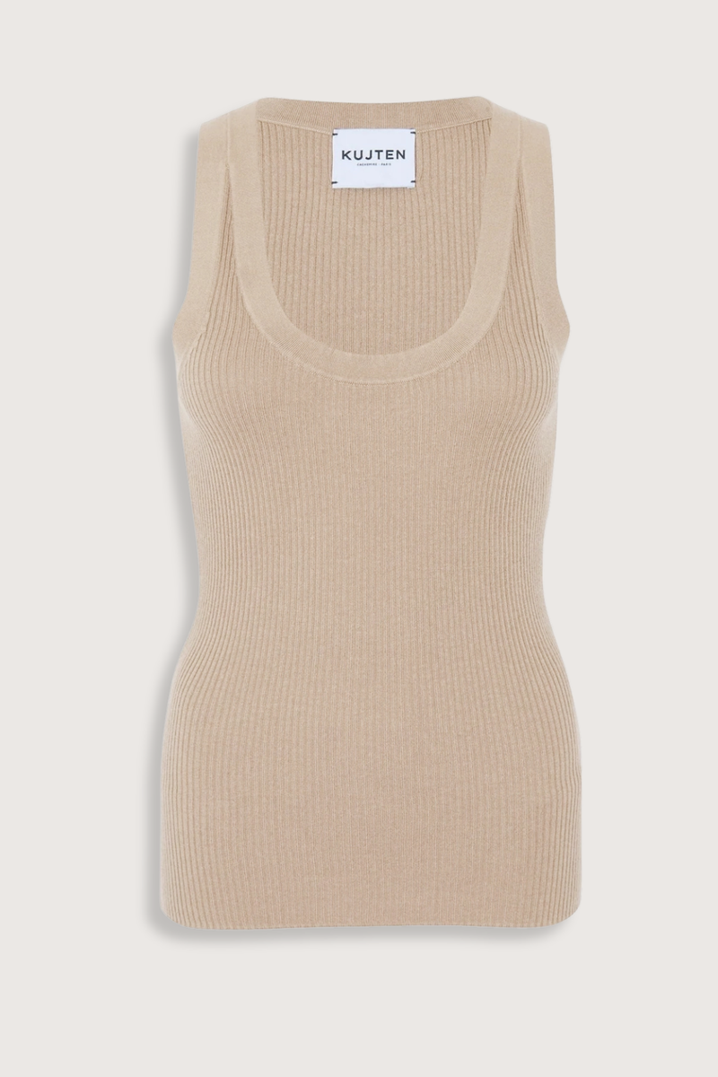 flat lay Nael Silk Cashmere Tank Organic Straight cut
1-thread flat ribs