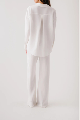 Naomi Bias Cut Pull On Pant white Elastic waist
100% Silk