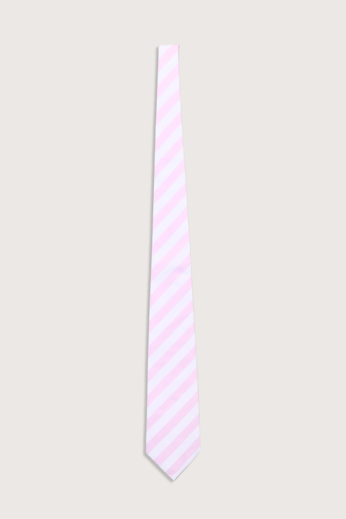 flat lay Neck Tie Pale Pink 2-ply poplin cotton pink and white slanted stripe