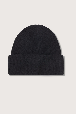 flat lay Nor Hat Black rib knit beanie regular fit