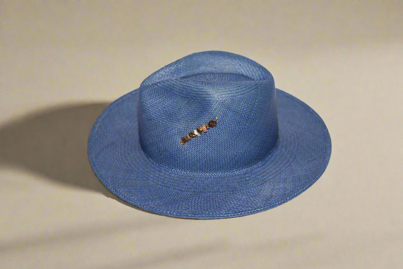 Straw Hat With Broach Jeans