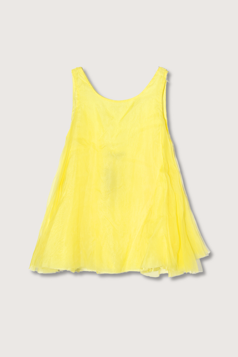 flat lay Organza silk Tank Lemon
