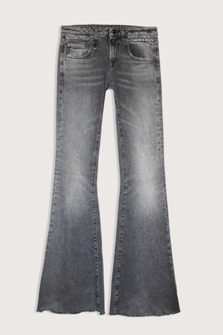 flat lay Overflow Boy Flare leyton black Flared stretch denim jeans
Fading, whiskering
Subtle distressing throughout
Belt loops
Five-pocket styling
Zip fly
Logo patch at back waistband