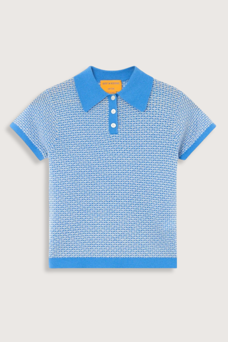 flat lay Pique Shrunken Short Sleeve Polo Cashmere blue FINE WEIGHT PIQUE STITCH POLO
RIB POLO COLLAR
THREE BUTTON HALF PLACKET CLOSURE
RIB HEM AND CUFF TRIM
FINE TWO COLOR TEXTURE PIQUE STITCH
GIR BRANDING AT BACK NECK