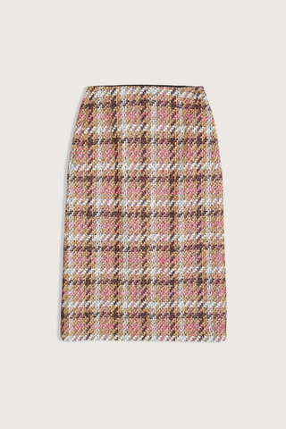 flat lay Plaid Pencil Skirt rose multi Pencil skirt
Side zipper
Tweed texture
Includes liner
Shell: 51% Cotton, 27% Virgin Wool, 22% Polyamide | Lining: 57% Viscose, 43% Polyester
