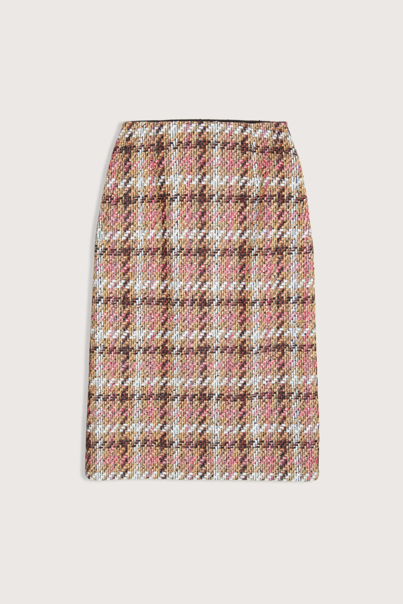 flat lay Plaid Pencil Skirt rose multi Pencil skirt
Side zipper
Tweed texture
Includes liner
Shell: 51% Cotton, 27% Virgin Wool, 22% Polyamide | Lining: 57% Viscose, 43% Polyester