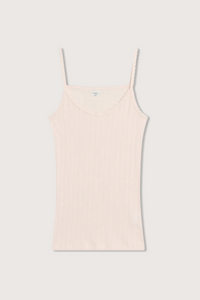 flat lay Pointelle Cami Pink cotton
