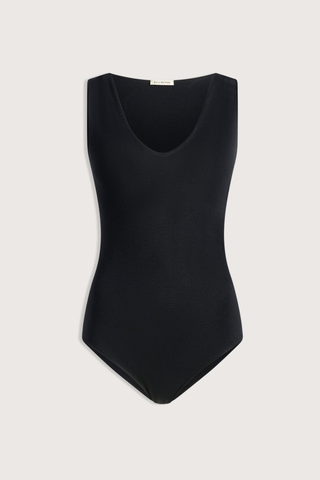 flat lay Portia V-Neck Compact Viscose Bodysuit black Sleeveless 
Close, smooth fit through the body
88% Viscose / 12% Polyamide