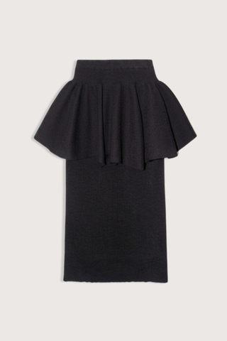 flat lay Pottery Velvet Layered Skirt black Voluminous, three-dimensional flare
Form-fitting
Elastic waistband
Midi length
Seamless
