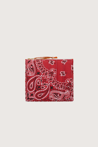 back profile Pouchette Zipper / embroidered Heart Vintage Red / Burnt Orange cotton bandana