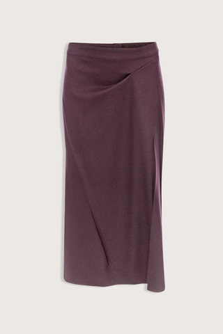 flat lay Pressed Tailored Flannel Skirt Acai (Merlot) Pressed Tailored Skirt
Compact flannel
Fabric is pressed for a sharp, structured finish
Fit & flare shape
Mid rise and midi length
Exposed seam detailing
100% Virgin Wool