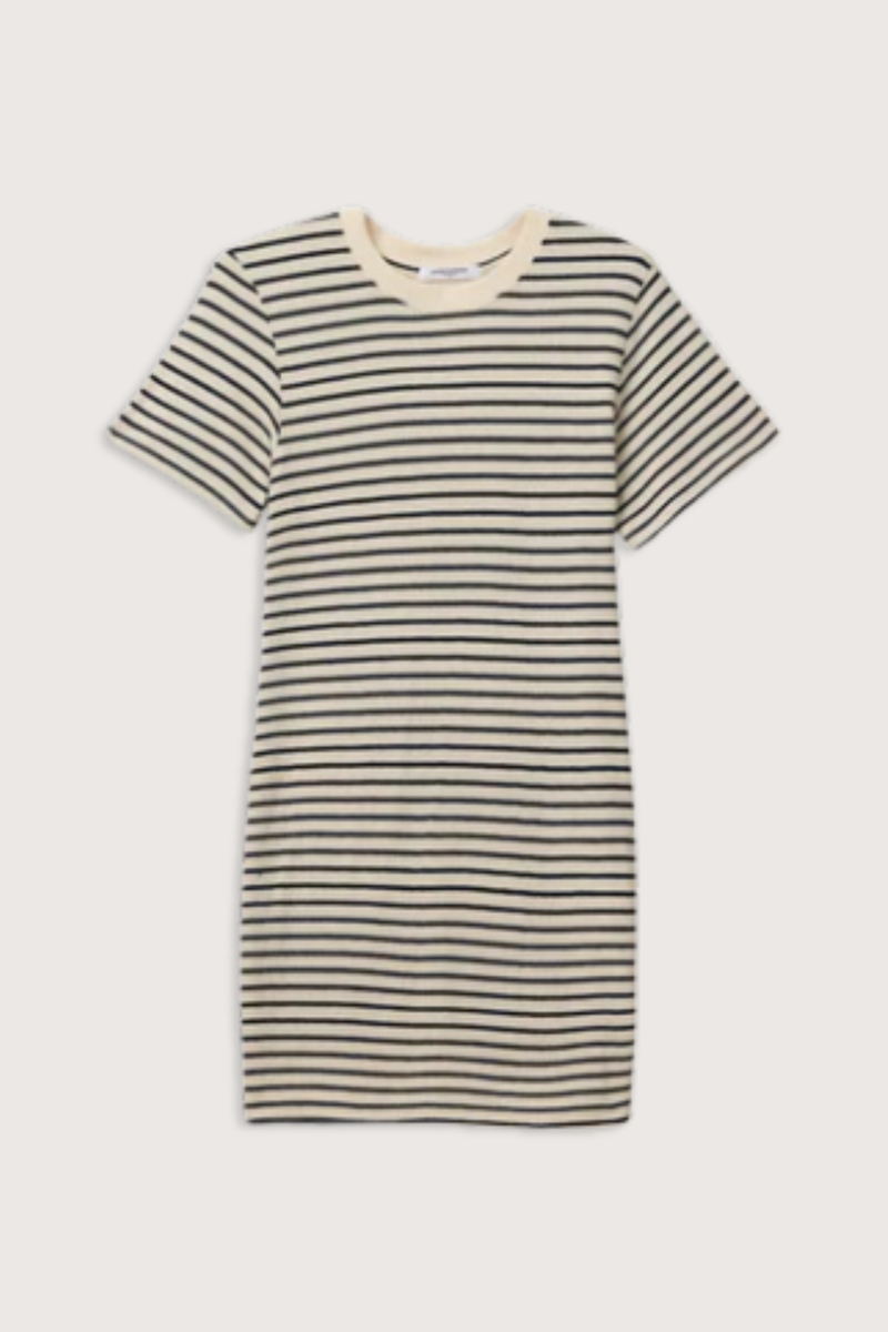 flat lay Rhett Brushed Rugby T-Shirt Dress navy stripe
Regular fit
Relaxed t-shirt dress
Classic crew neck
Short sleeves