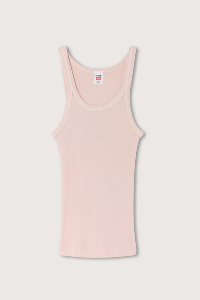 flat lay Ribbed Tank Peony