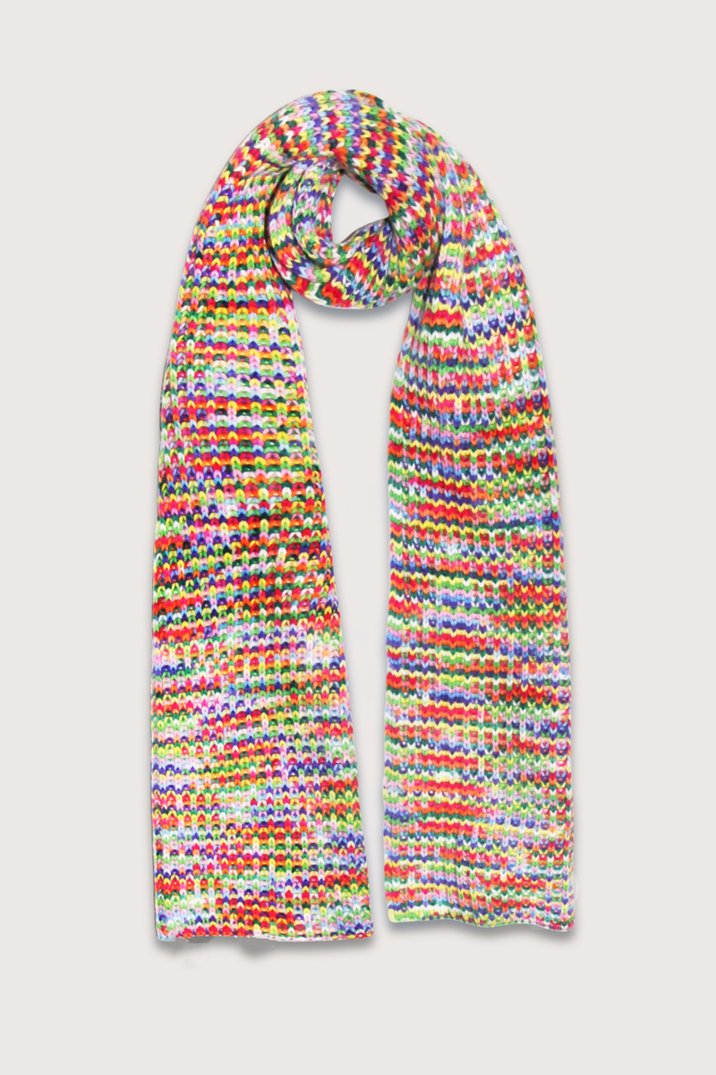 flat lay Roger Scarf Cashmere Scarf Rainbow