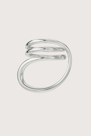 flat lay Round Trip Ring 100% Sterling Silver