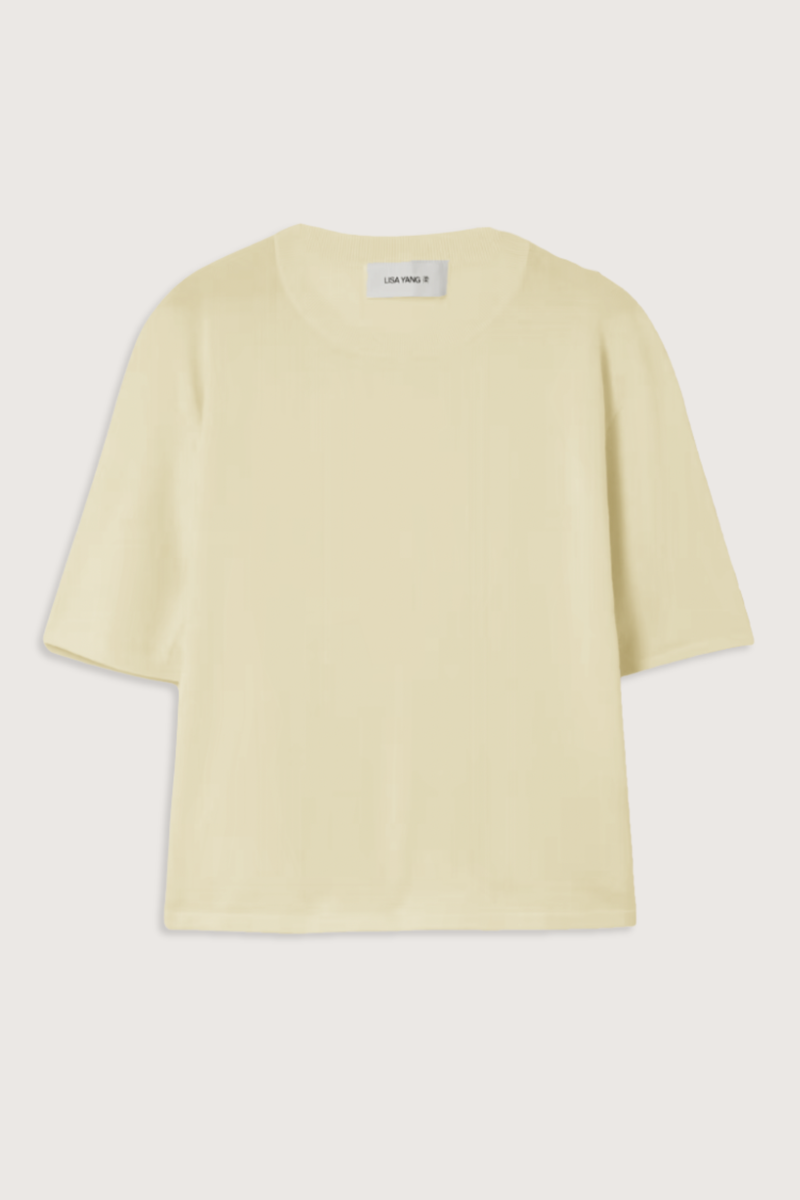 flat lay Rubie Cotton Cashmere T-Shirt Limone Relaxed fit
Short sleeve
Crewneck
70% Cotton 30% Cashmere