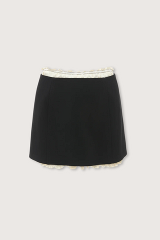 flat lay Ruched Detail Mini Skirt  Black