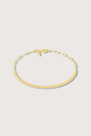 Diamond Segment Mini Link Bracelet Yellow Gold