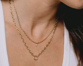 Circle Medium Square Oval Chain Necklace