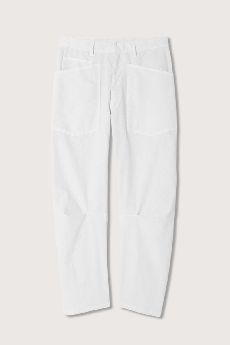 flat lay Shon cotton Pant White barrel leg