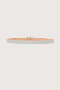 back profile Dorian Frame Belt Magnesium grey leather Signature gold plated hardware
100% Leather