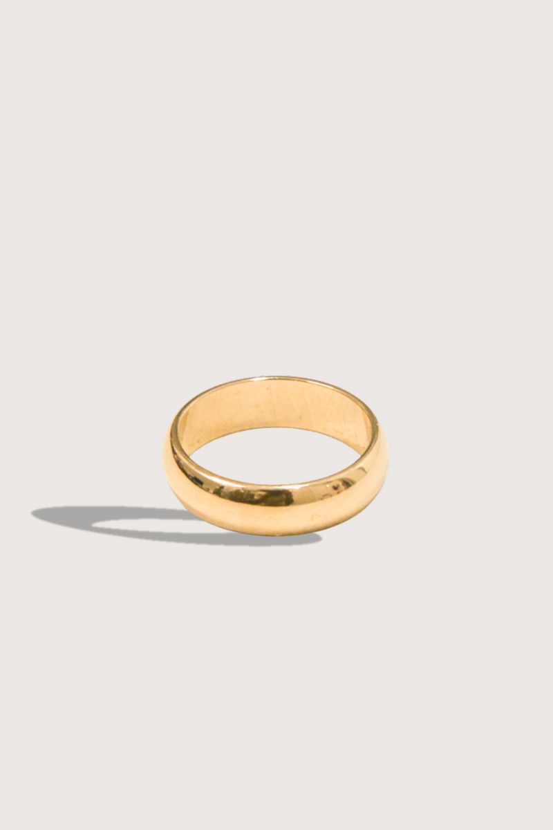 flat lay Solid Gold WIDE Layering Ring 14k gold