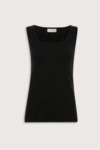 flat lay Split Tank Top Black cotton linen vest top
Rounded square neckline
Cut-out detail
Low hip length
Cotton blend
Sleeveless
Pleated back