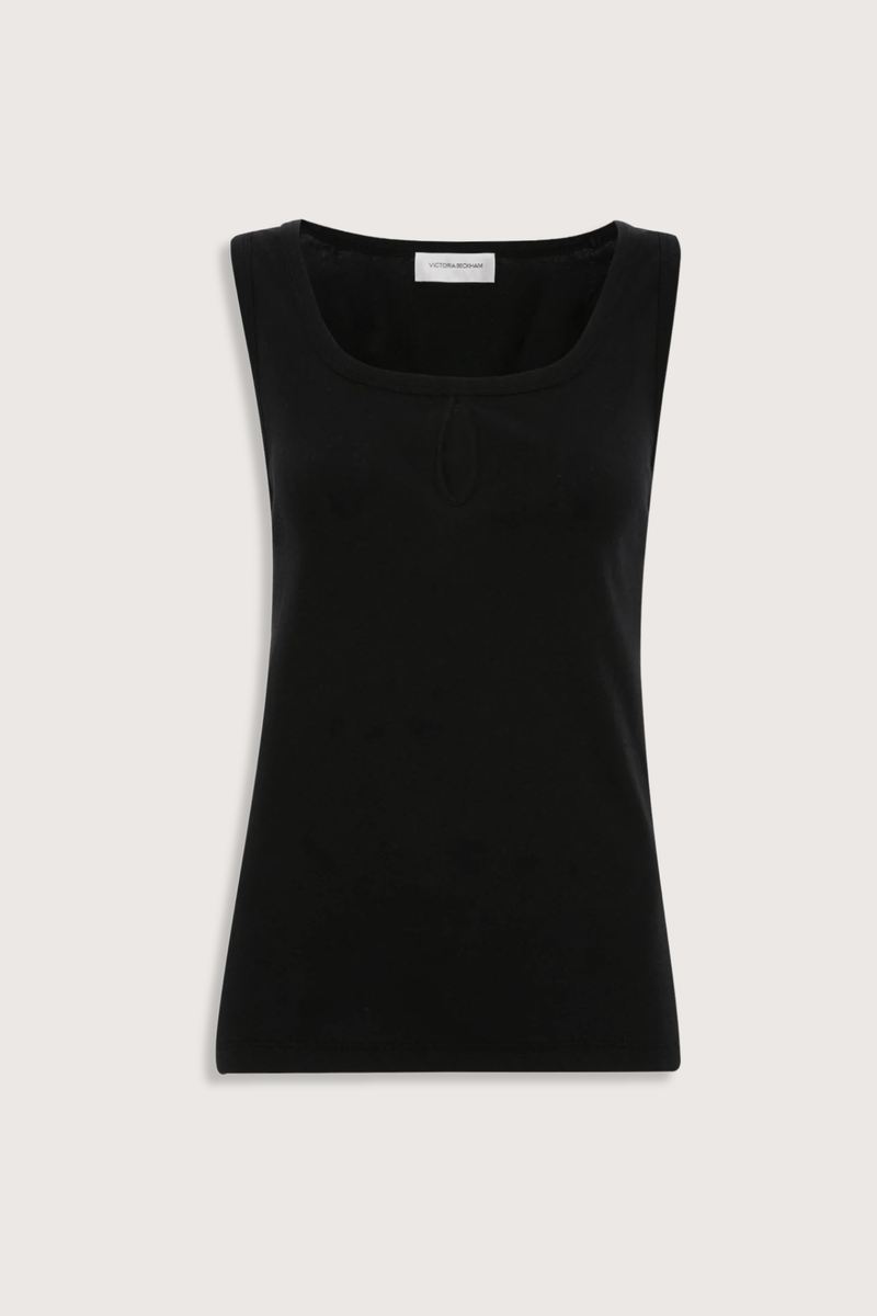 flat lay Split Tank Top Black cotton linen vest top
Rounded square neckline
Cut-out detail
Low hip length
Cotton blend
Sleeveless
Pleated back