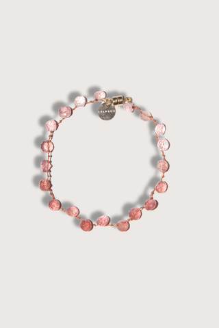 flat lay Strawberry Quartz Melrose Bracelet - Magnetic Clasp ~22 carats

~17 cm Magnetic Clasp
