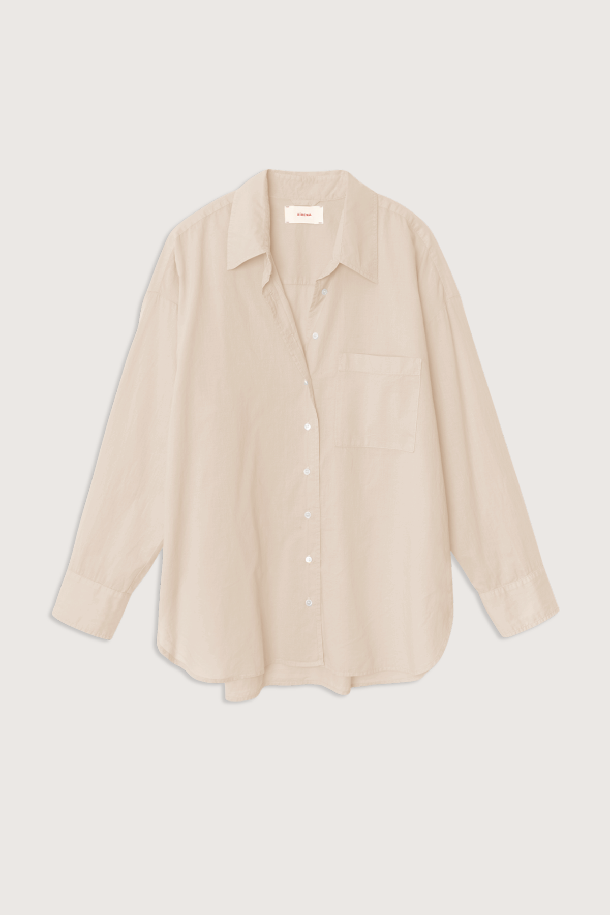 flat lay Sydney Boxy Cotton Shirt Parchment Lightweight woven cotton poplin

Oversized button-down shirt

Left chest patch pocket

Cotton Poplin | 100% Cotton