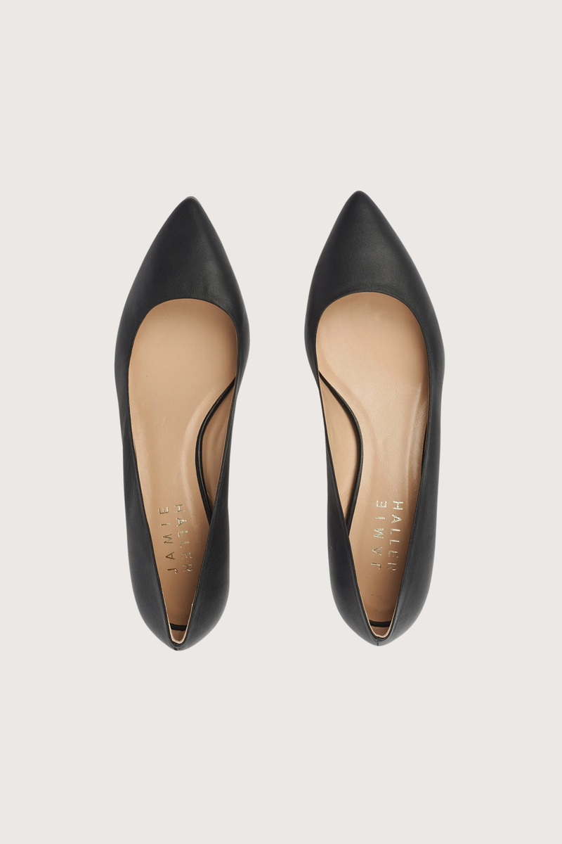 top profile The Kitty Point Heel  Black Kitten heel
Pointed toe
Leather sole
Anti slip rubber injection