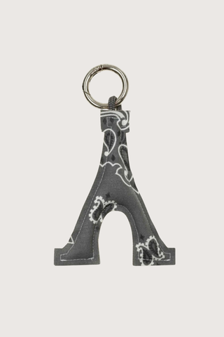 flat lay Tour Eiffel Charm cotton bandana dark gray with snap hook