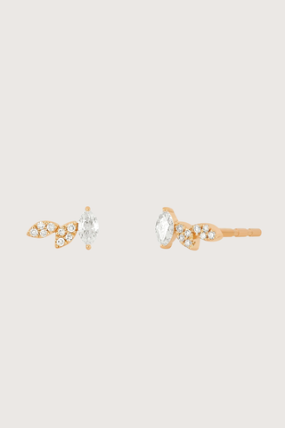 flat lay Triple Marquise Earring (Pair) 14k gold
